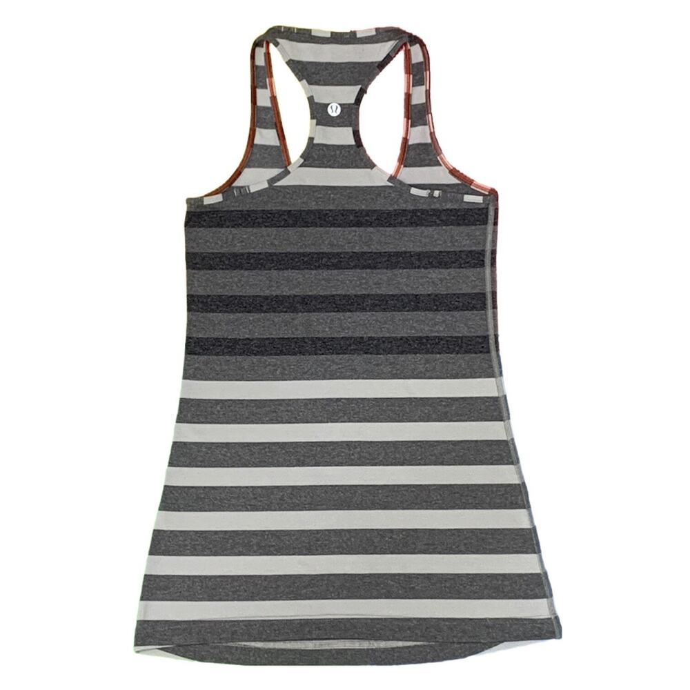Lululemon Size 4? Cool Racerback Marshmallow Stripe Heathered Sand Dune Black